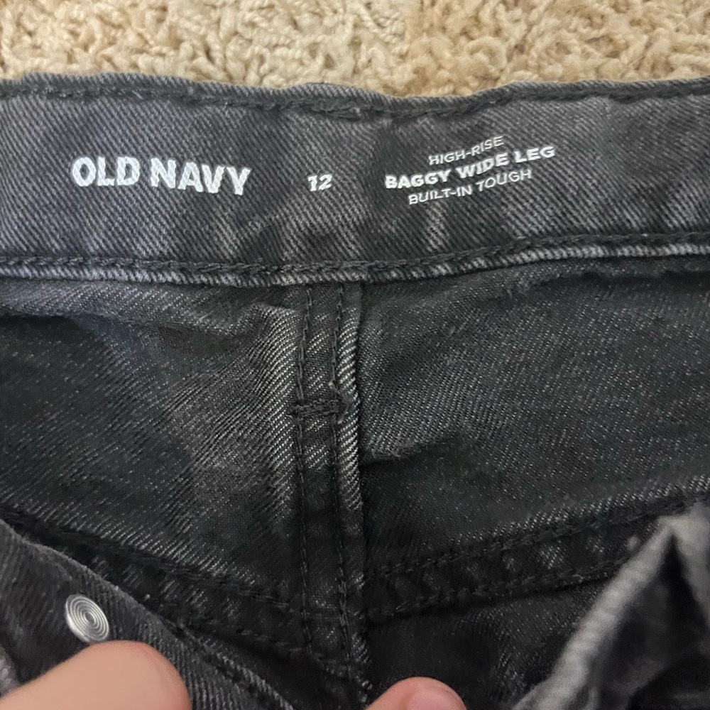 Old Navy Black Baggy Wide Leg Jeans